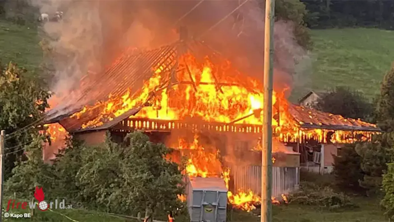 Schweiz: Tote Tiere bei Bauernhaus- und Stall-Vollbrand in Oberbalm