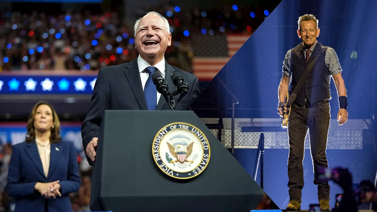 Gov. Tim Walz plugs Bruce Springsteen while praising runner-up Gov. Shapiro at Philly rally