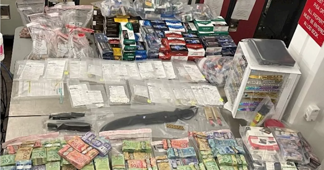 Edmonton convenience store shut down after drugs, illegal cigarettes, weapons found: EPS