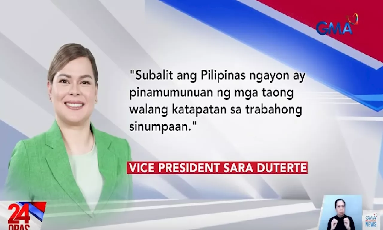 Ilang ahensiya ng gobyerno, pinuna ni VP Sara Duterte: 'Filipinos deserve better'