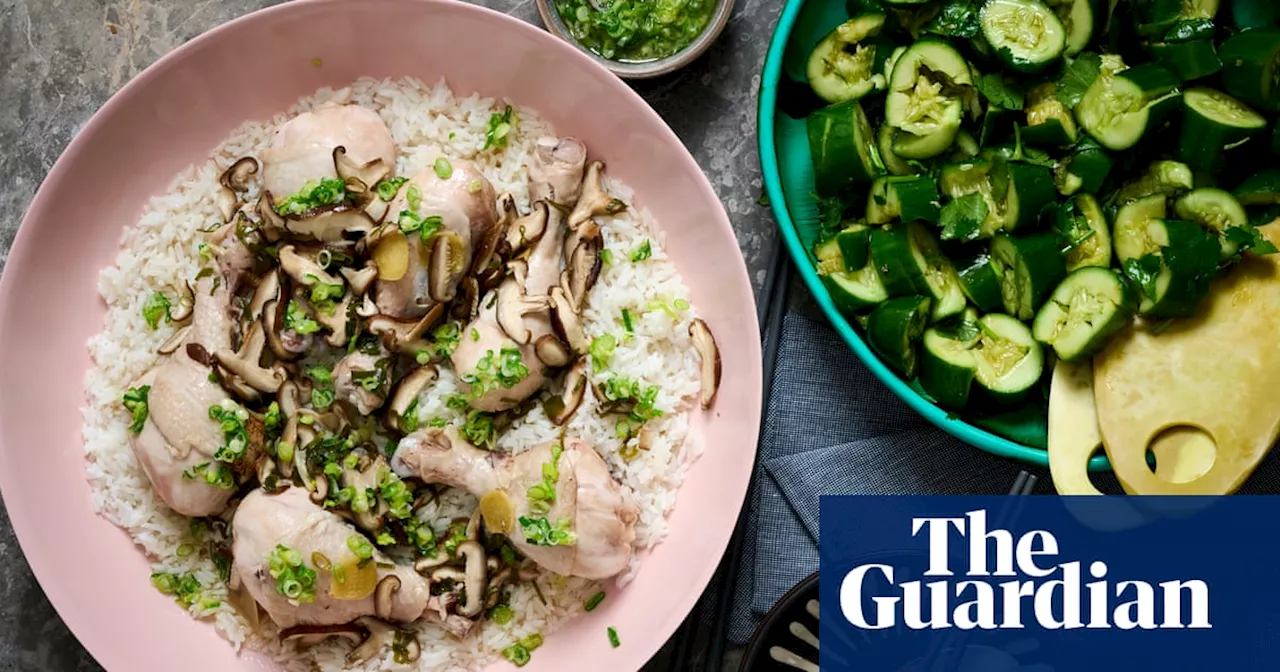 Full steam ahead: Alice Zaslavsky’s chicken drumsticks with spring onion oil and cucumber salad