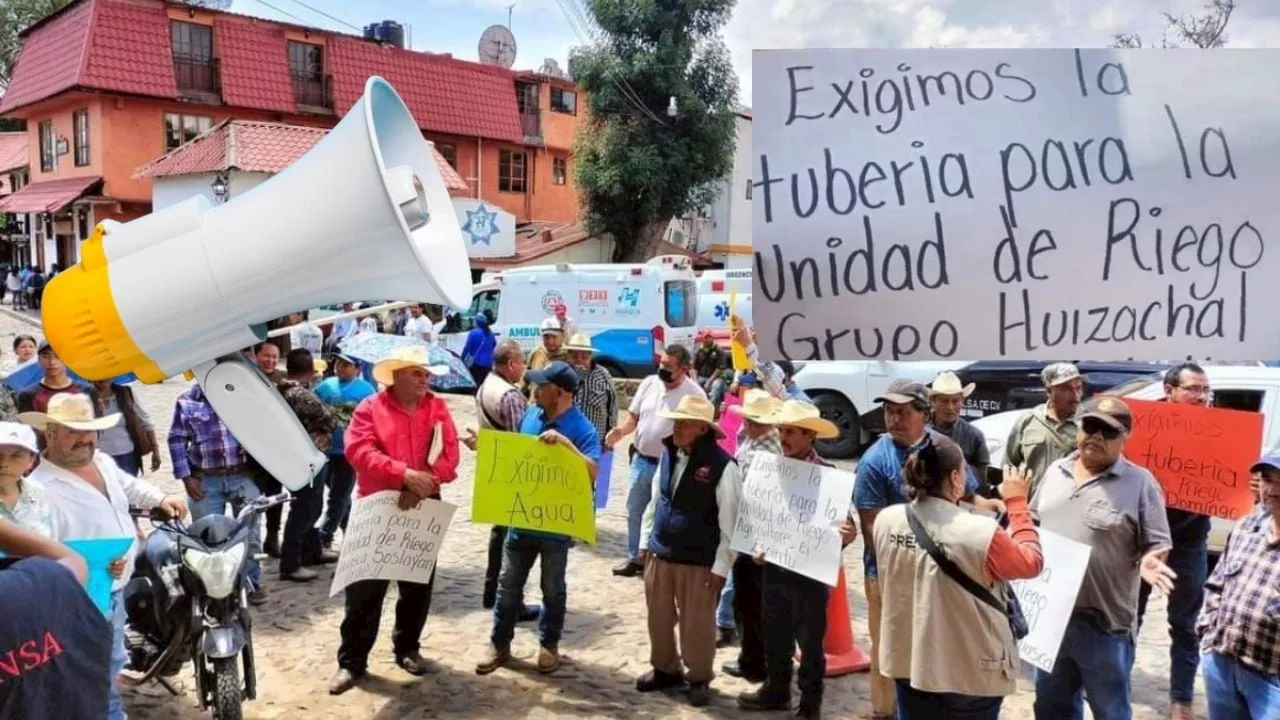 Pobladores bloquean accesos a Huasca de Ocampo por falta de agua