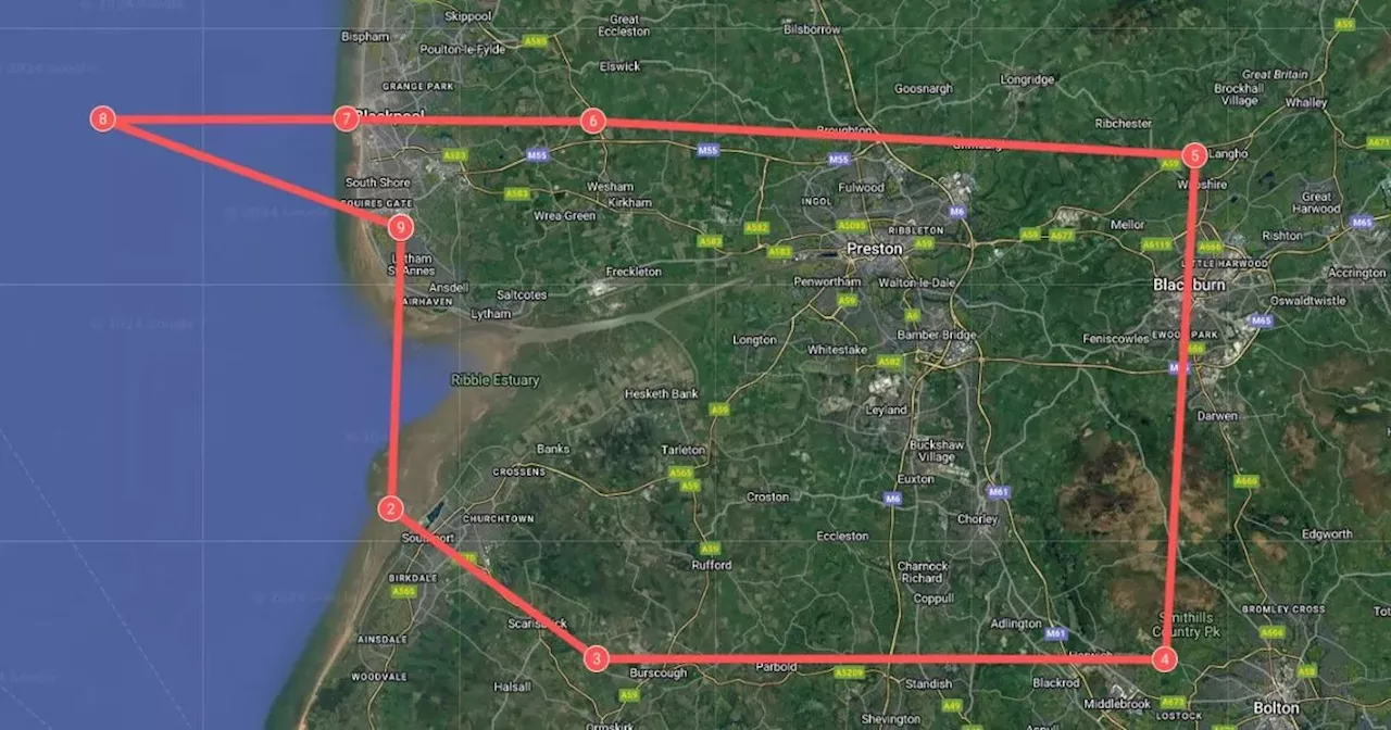 Red Arrows route map and timings as they fly over Lancs for Blackpool Air Show