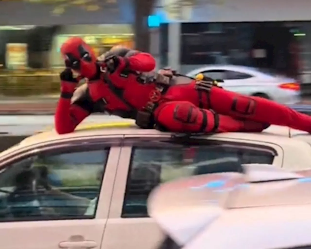 Daring promo or dangerous stunt? Deadpool spotted on top of ‘King’ Myvi in PJ ahead of new film