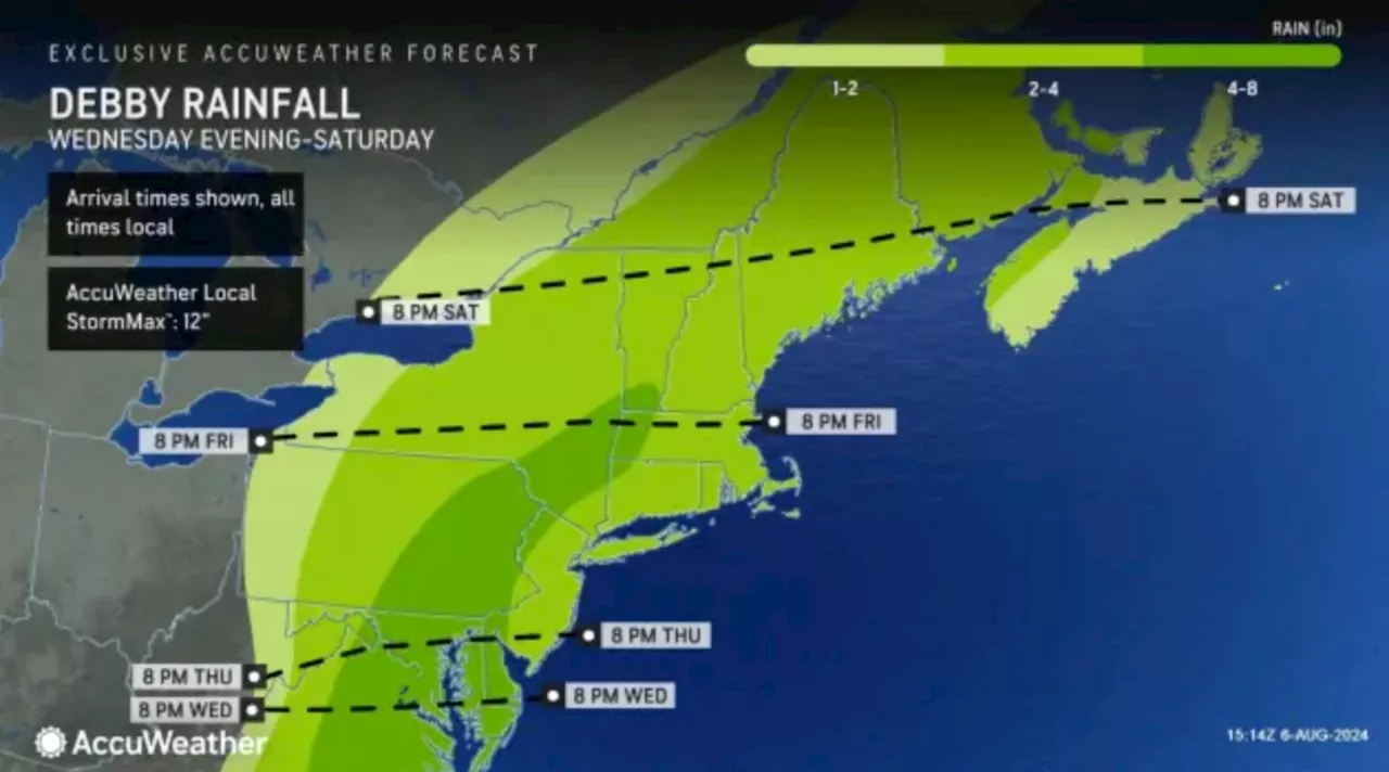 Tropical Storm Debby downpours to drench N.J. Latest on timing, track, flood threat.