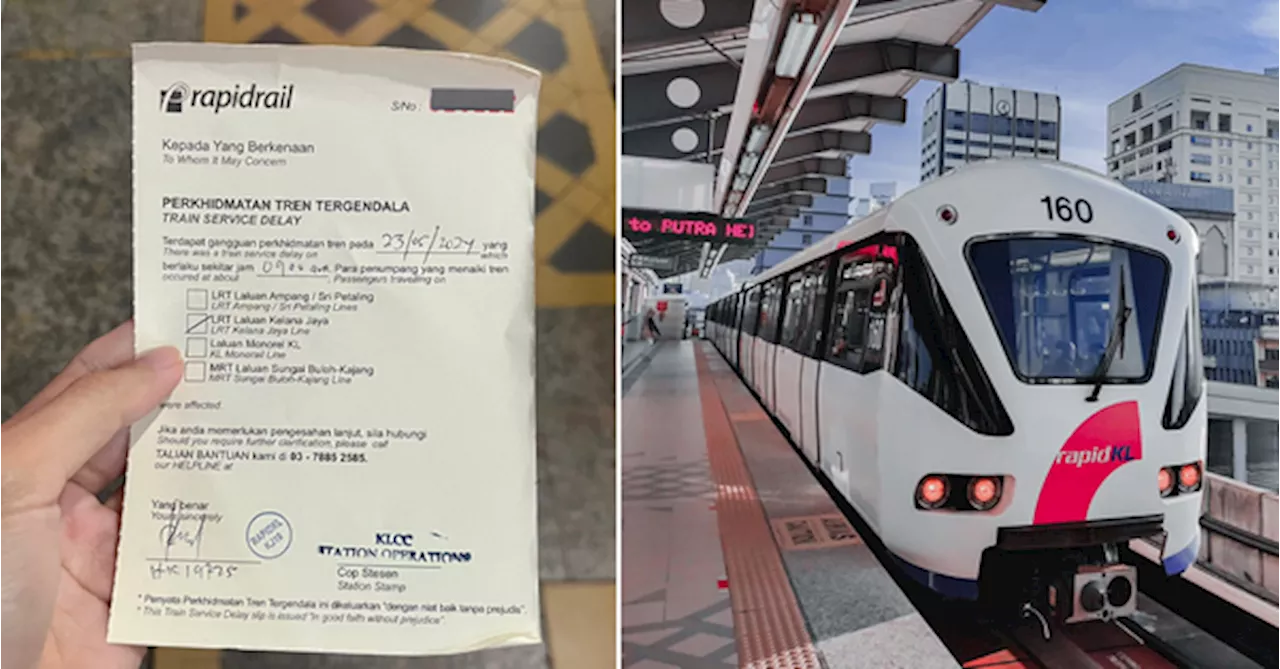 Did You Know: You Can Get A Slip From Rapid KL If A Delayed Train Makes You Late For Work