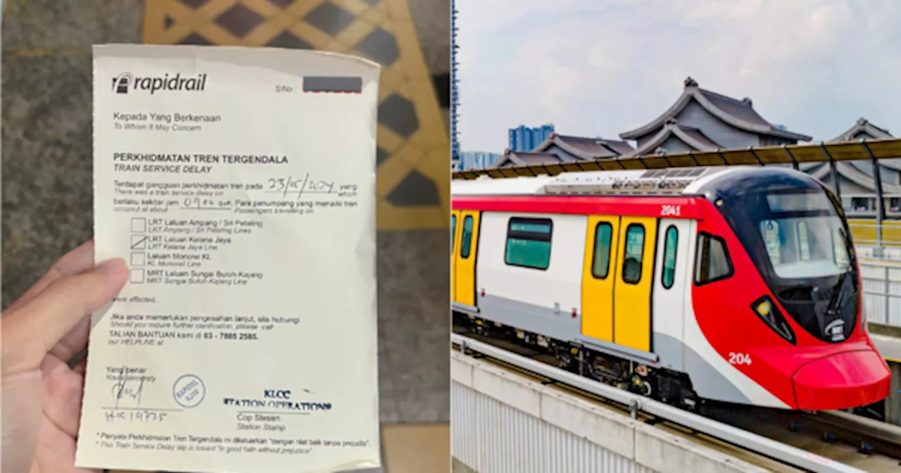 Lewat Pergi Kerja Sebab Tren Lambat, Anda Boleh Minta 'Train Delay Slip' Dari RapidKL