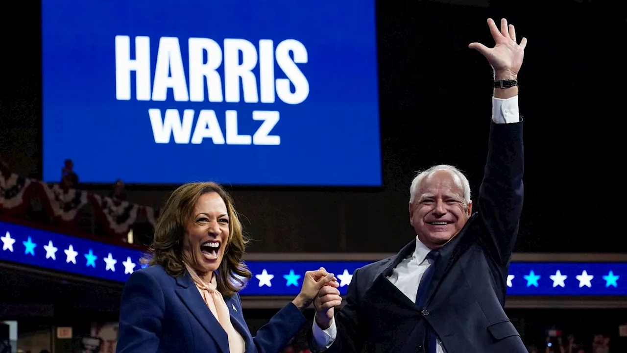 Kamala Harris and vice president candidate pick Tim Walz make first appearance together