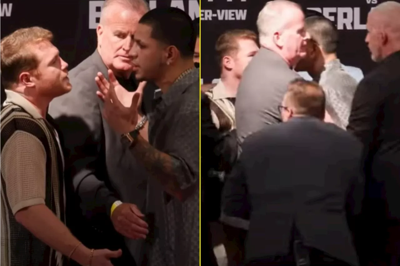 – Canelo Alvarez and Edgar Berlanga separated by security as altercation breaks out...