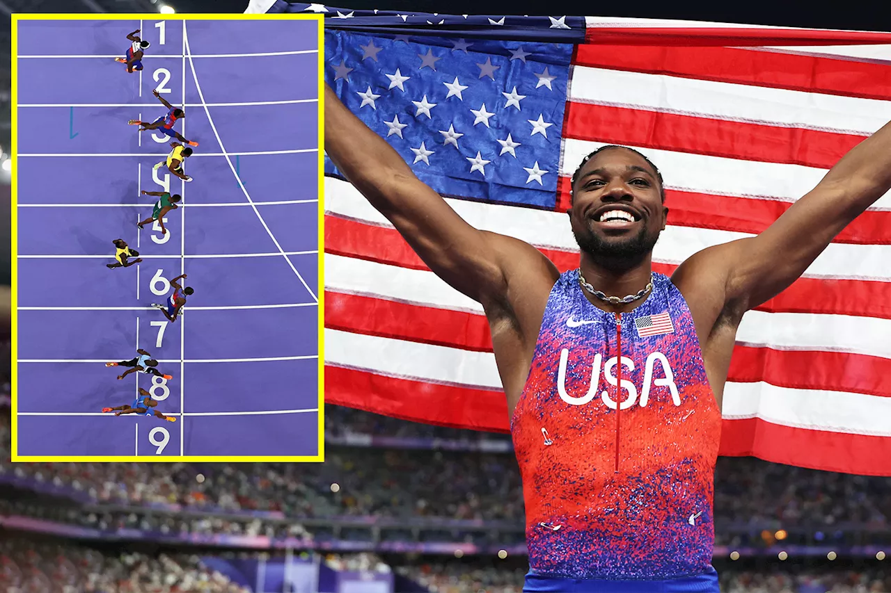 Noah Lyles wins Olympic 100m gold medal in record-breaking final which saw incredible photo finish...