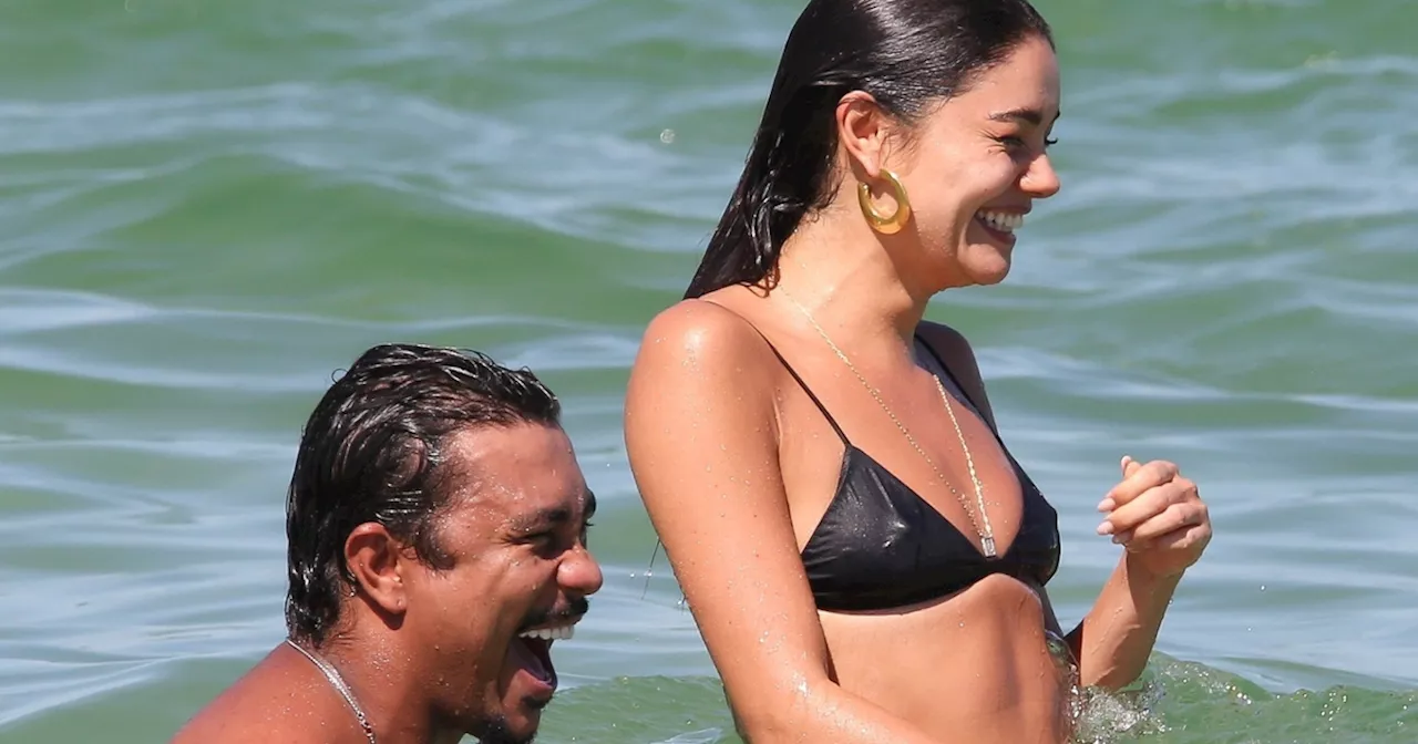 Sophie Charlotte e Xamã dão beijo apaixonado e curtem 'calorão' em praia do Rio; veja