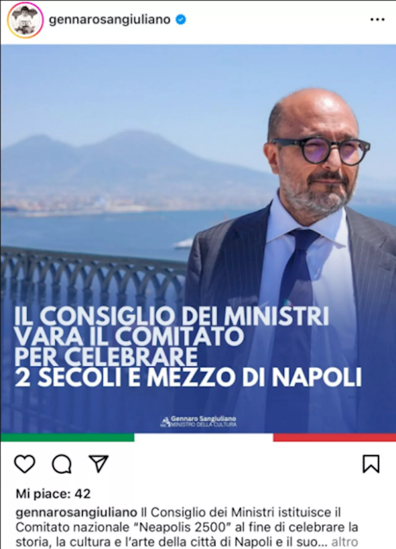 La nuova gaffe del ministro Sangiuliano su Napoli: ecco cos'è successo