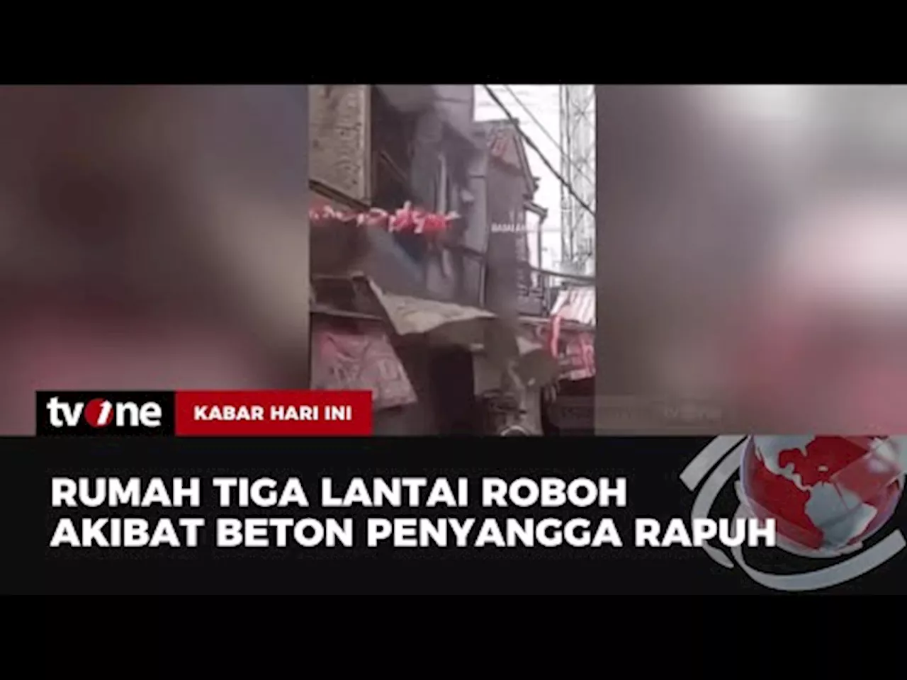 Video Amatir Detik-detik Rumah 3 Lantai di Bandung Roboh