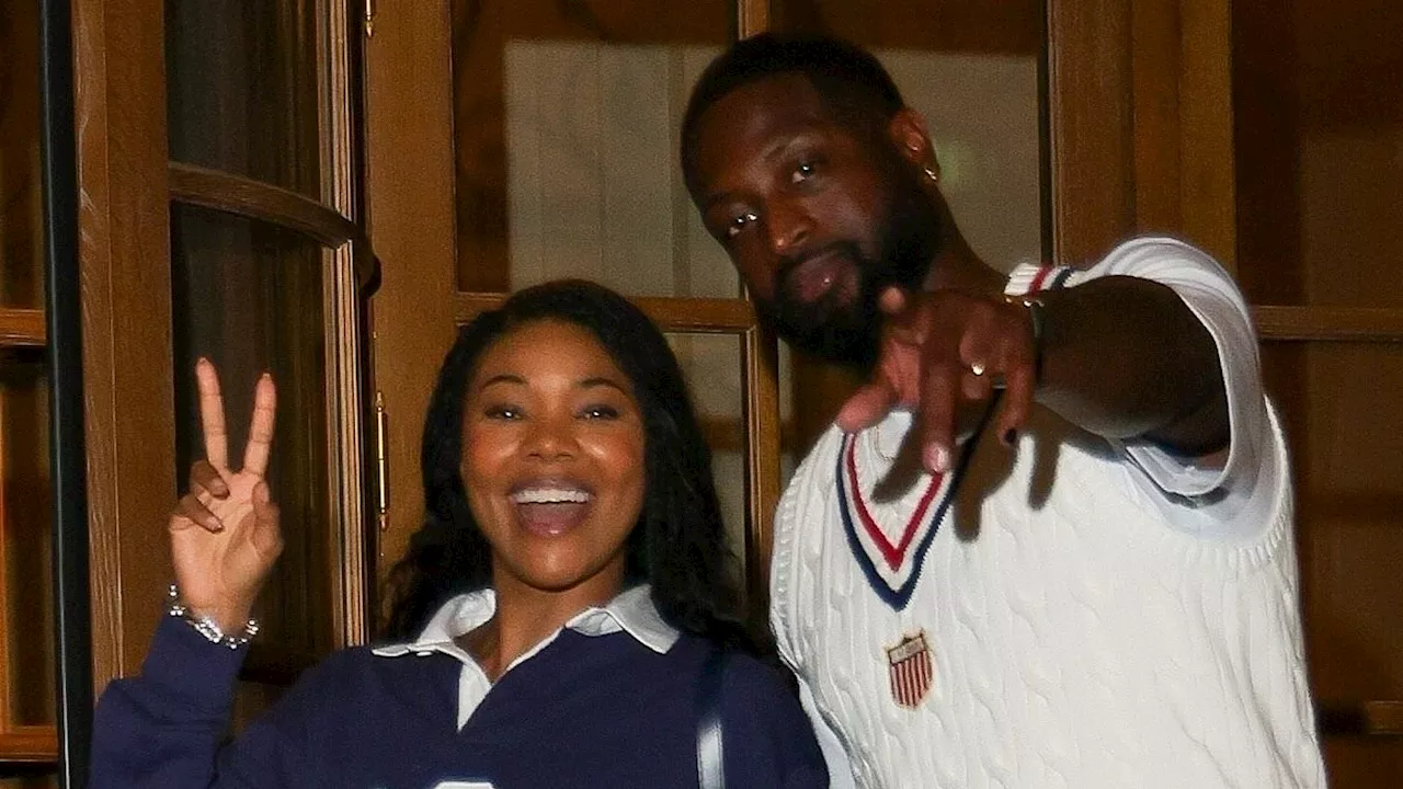 Gabrielle Union reps Team USA in patriotic crop top with husband Dwyane Wade after watching Paris...