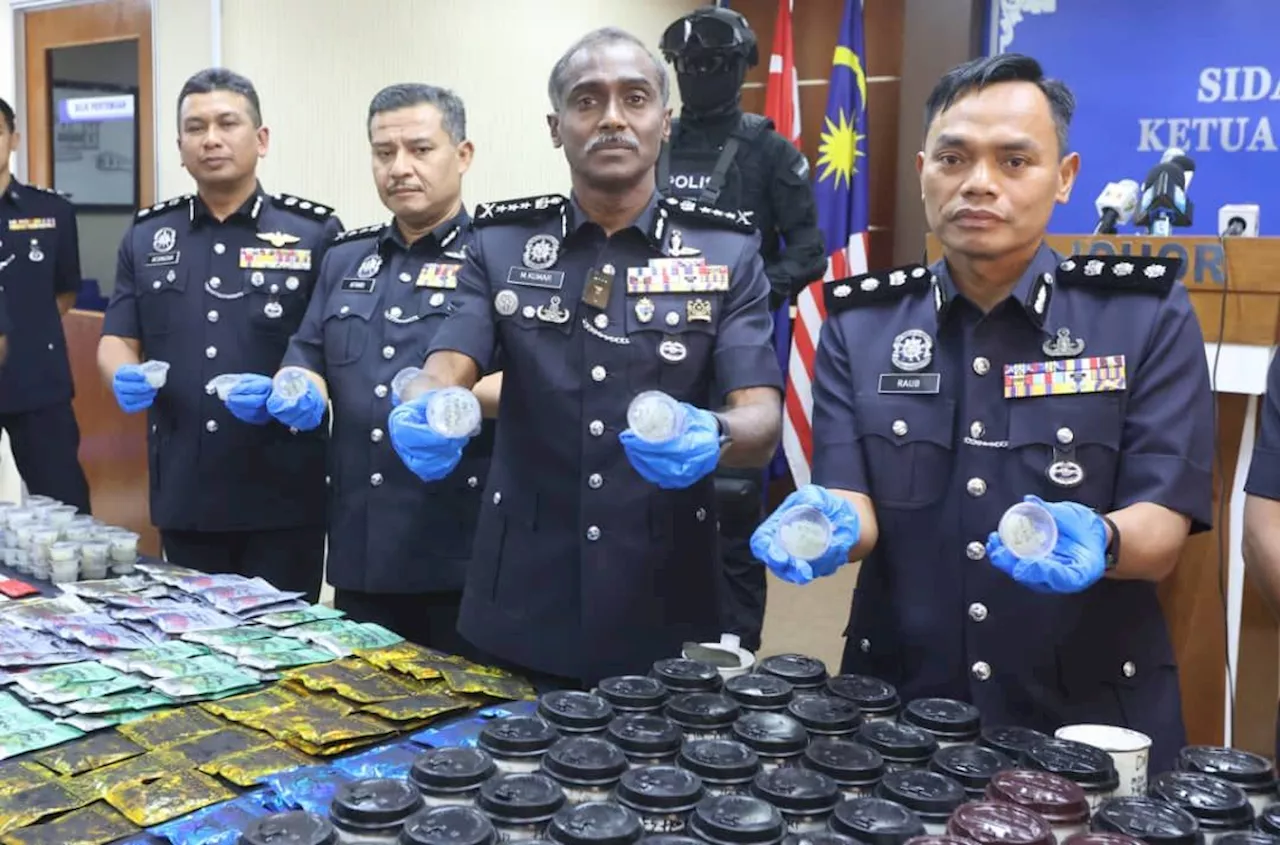 Drugs worth over RM3mil seized in Johor raids, two men arrested