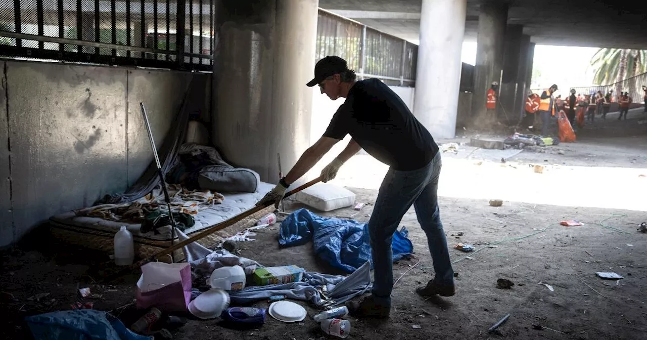 California governor cleans up homeless encampments despite advocates' dismay