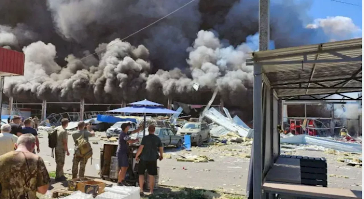 Russian strike on Ukraine supermarket kills 10, wounds 35