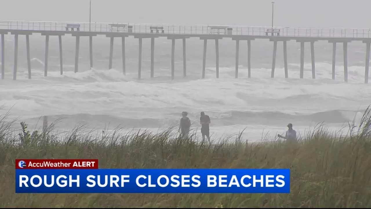 Jersey shore beach patrols restrict swimming as Debby moves north