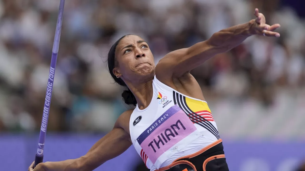 Belgium's Nafissatou Thiam makes history by winning third a third straight gold in the heptathlon