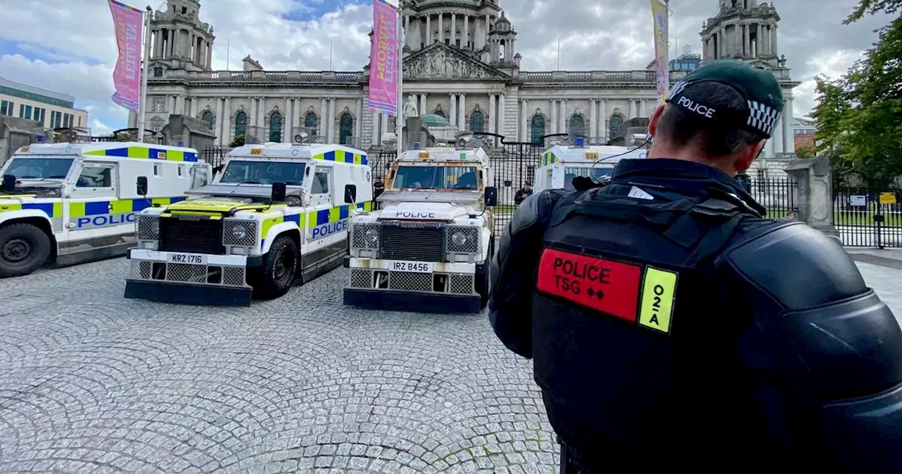 Live as Police in position in Belfast City Centre for anti-racism protest