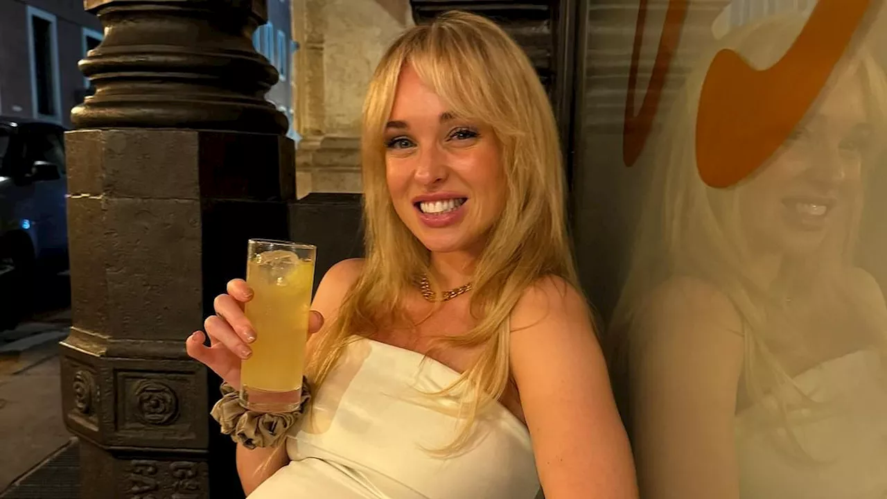 Pregnant Jorgie Porter cradles her blossoming bump as she enjoys Italian babymoon with fiancé Oliver...