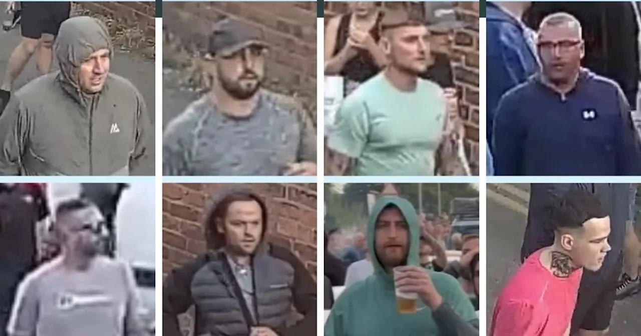 Faces of 12 men police want to speak to after Merseyside riots