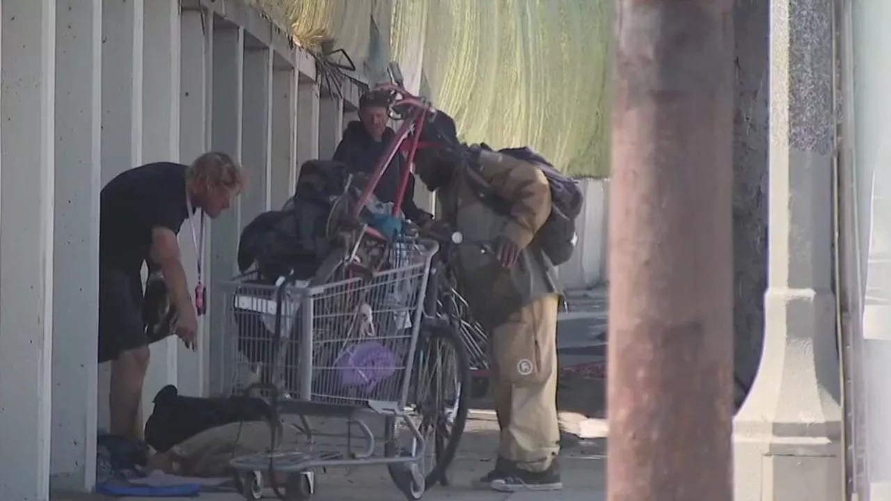 Newsom puts on gloves to personally help clean up LA County homeless camp