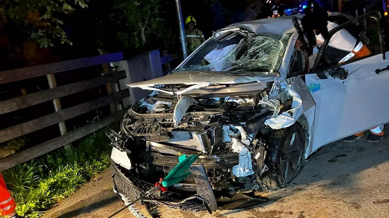  Teenager stiehlt Mietauto, kracht damit frontal in Baum