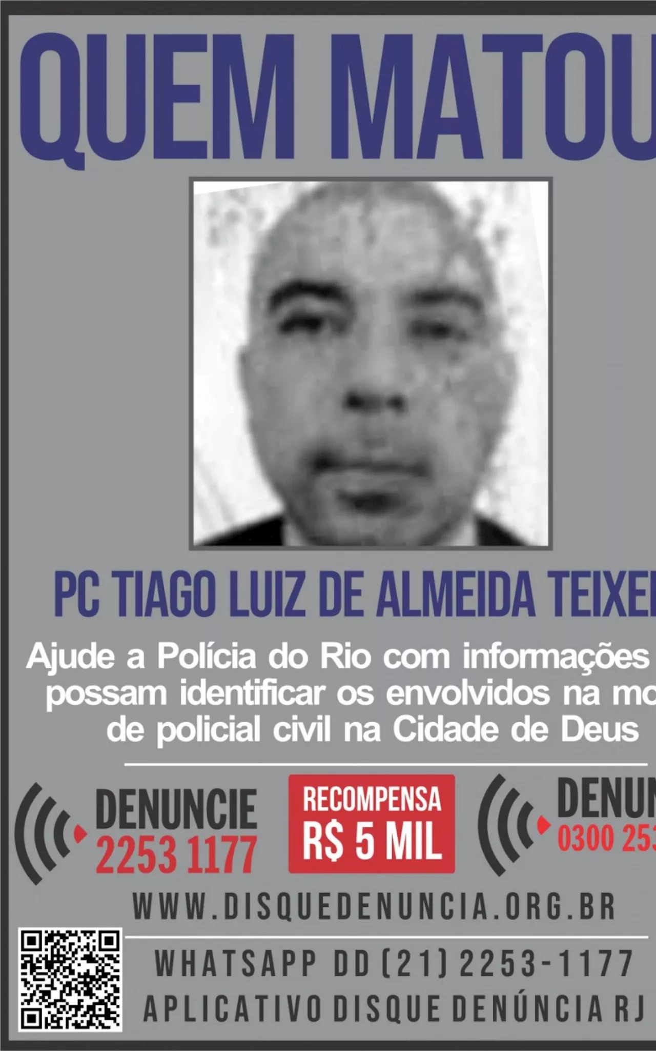 Policial Civil morto a tiros na Cidade de Deus será enterrado nesta sexta