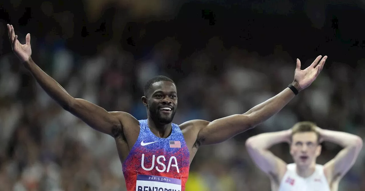 Rai Benjamin, who trained a UCLA and USC, wins elusive Olympic gold in 400 hurdles