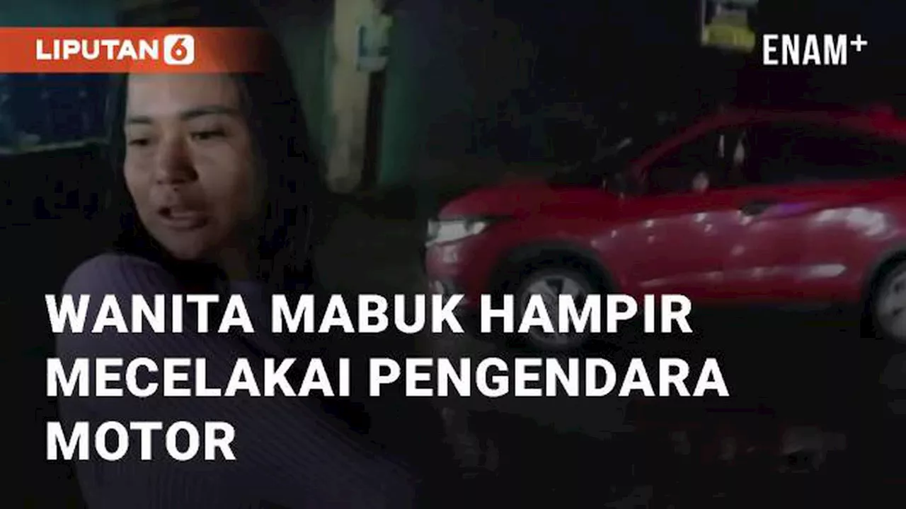 VIDEO: Detik-detik Wanita Mabuk Hampir Mecelakai Pengendara Motor di Pekanbaru