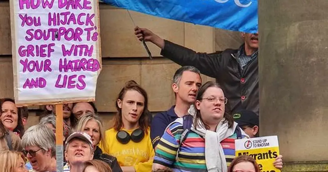 Lancaster anti fascist campaigners take to town hall steps to 'face off' rally