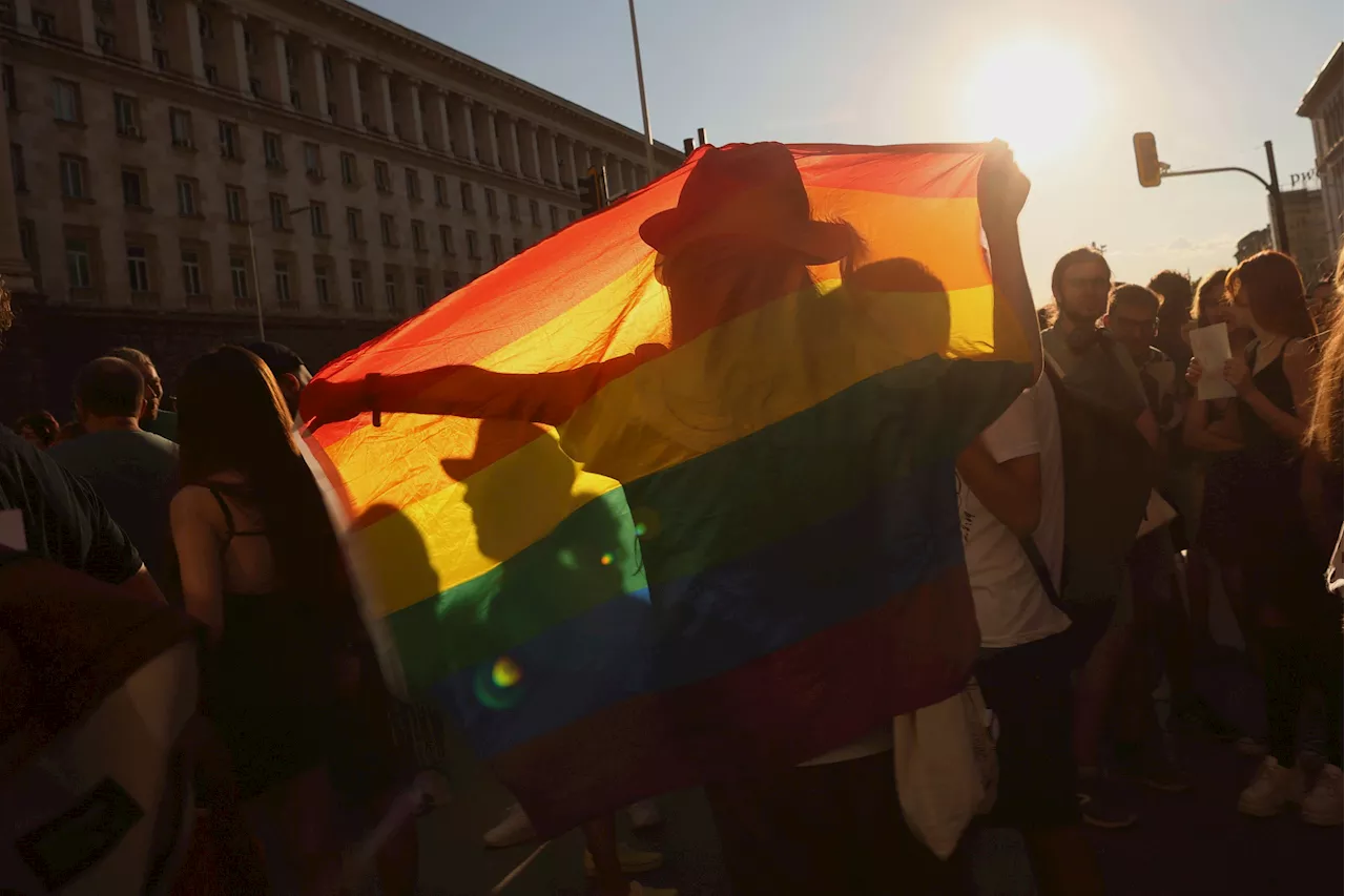 Protesters rally outside Bulgarian parliament to denounce ban on LGBTQ+ 'propaganda' in schools