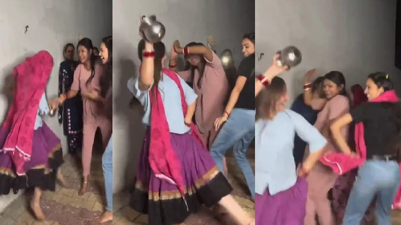 Haryanvi song viral dance video: तीन लड़कियों पर चढ़ा भांग, हरियाणवी गाने पर किया जबरदस्त डांस