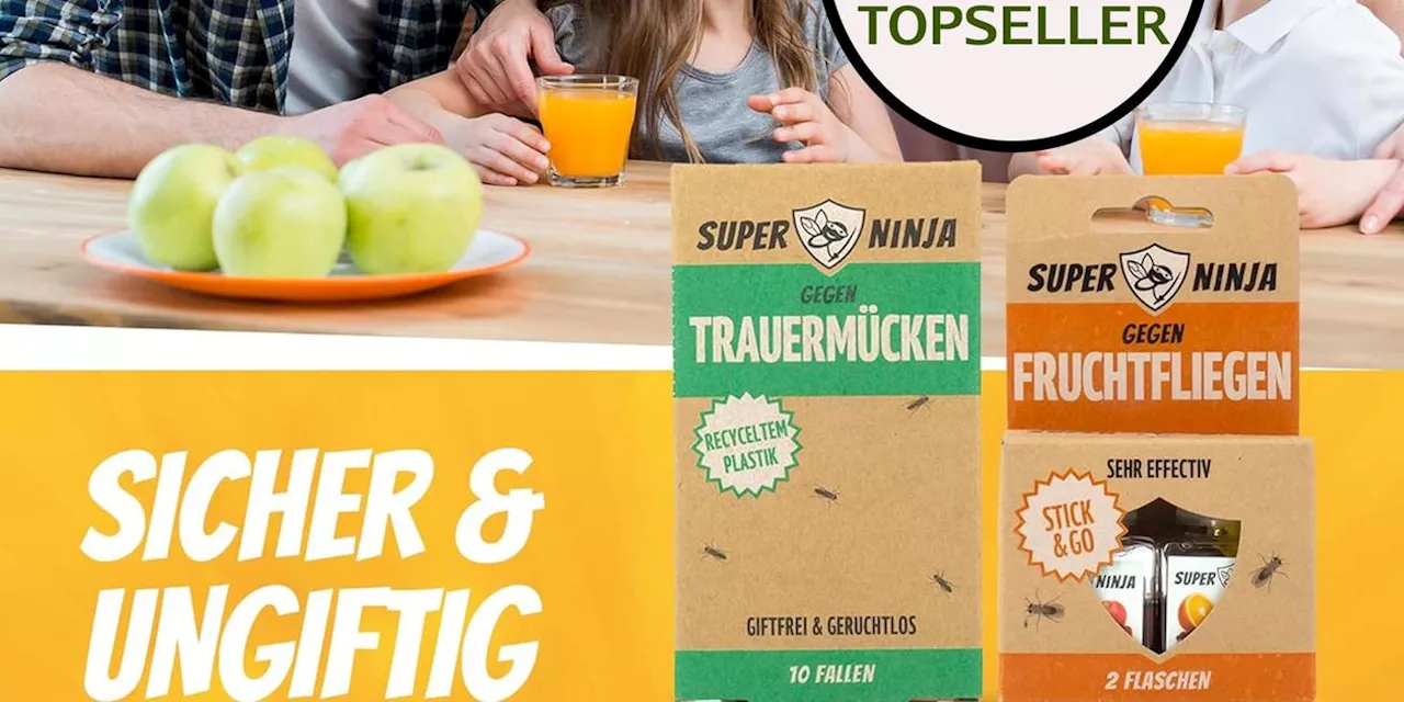 Die Nr. 1 gegen Fruchtfliegen &amp; Trauerm&uuml;cken: So effektiv ist die Super Ninja Fruchtfliegenfalle