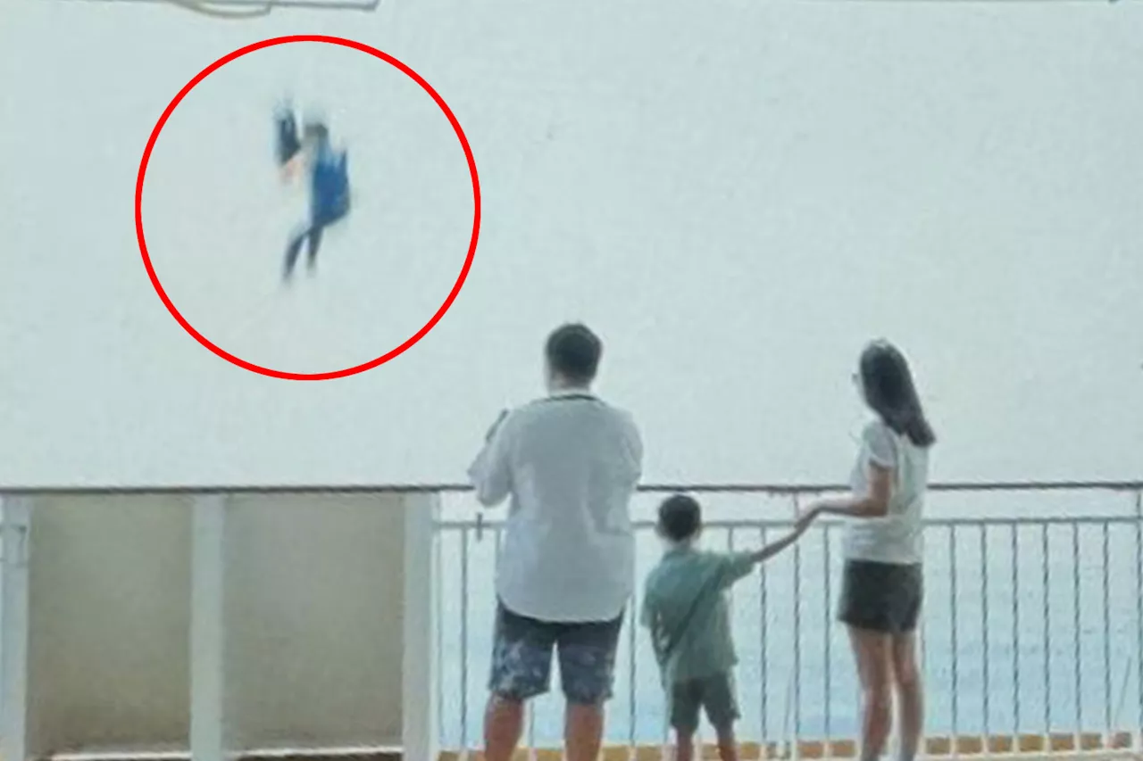 Tourist captures cruise ship passenger plunging to his death in front of horrified onlookers