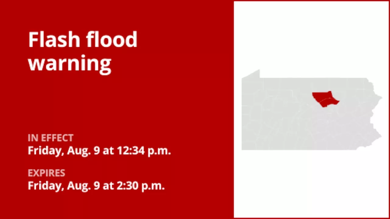 Lycoming County under a flash flood warning Friday afternoon