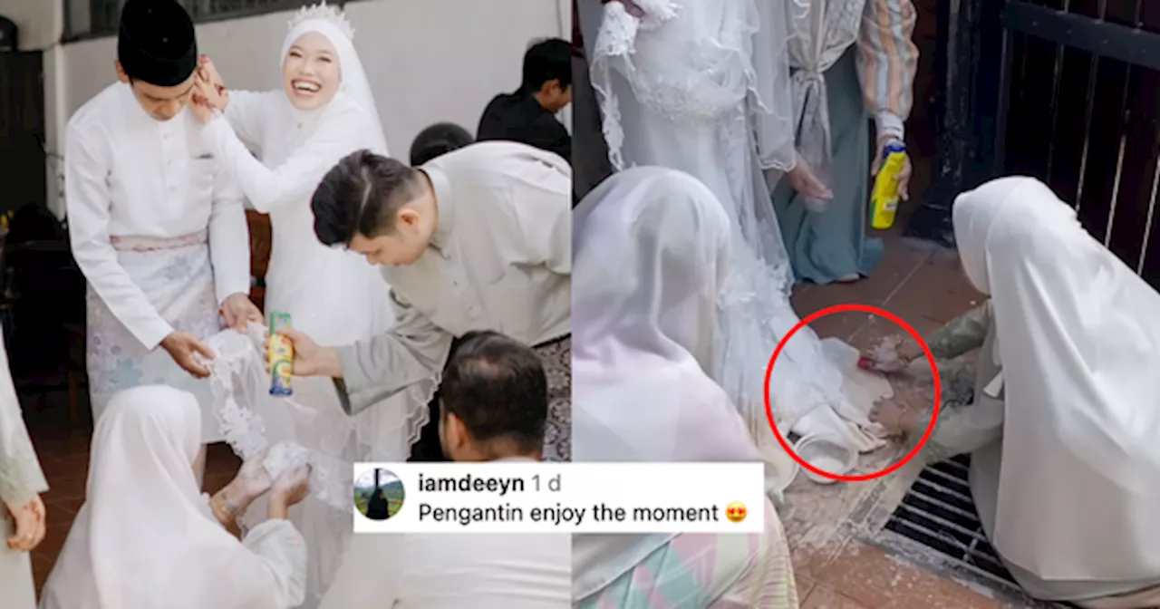 Kuah Belacan Tertumpah Atas Veil, Reaksi Pengantin Rileks & Tak Gelabah Terima Pujian