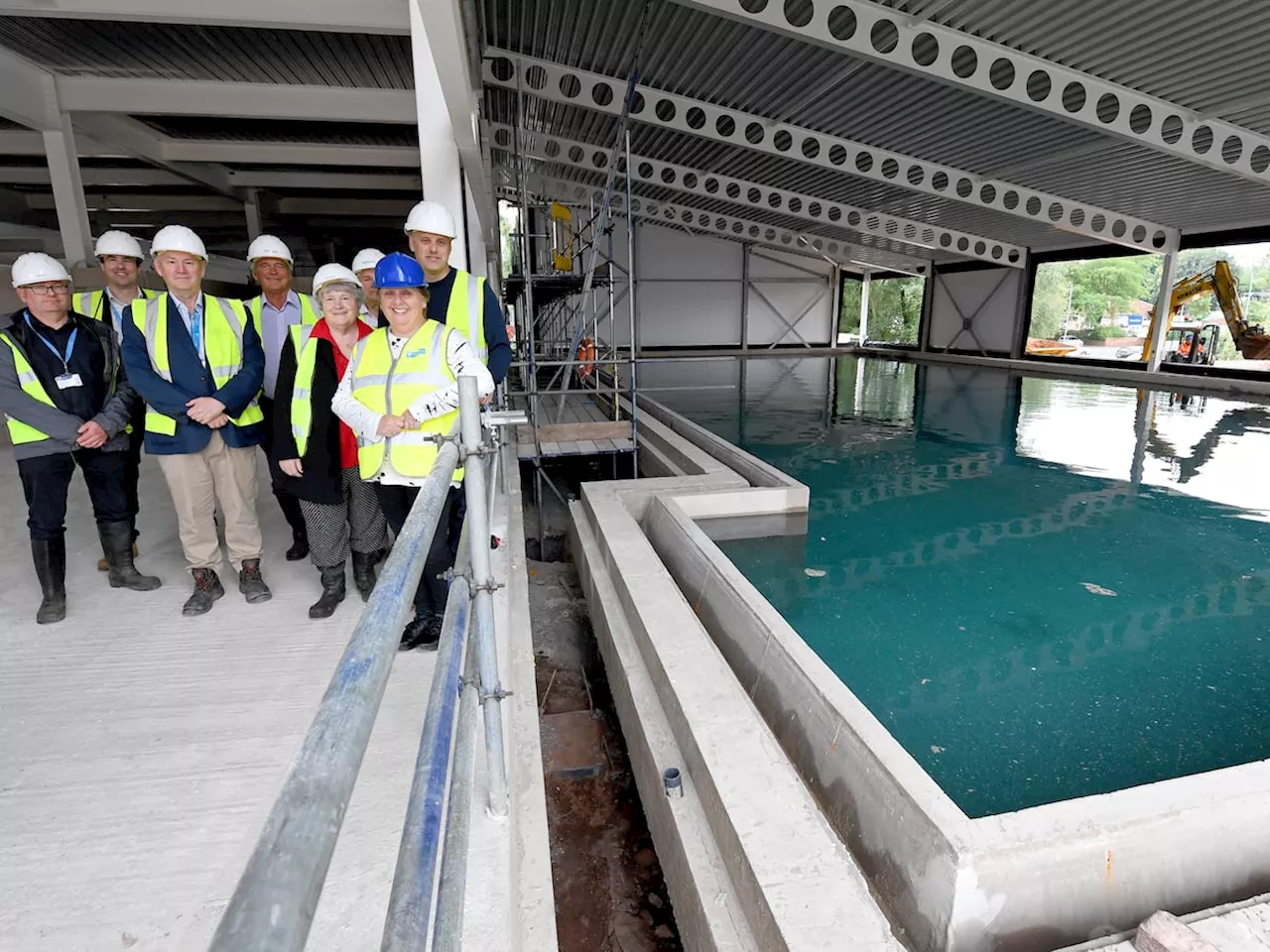 – first glimpse of town's new swimming pool and fitness centre