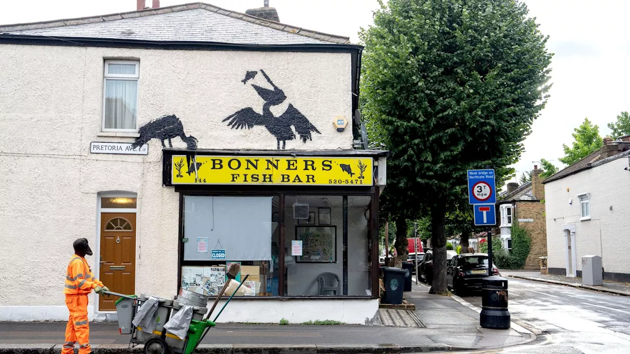 Fifth Banksy mural in five days appears above chip shop in Walthamstow