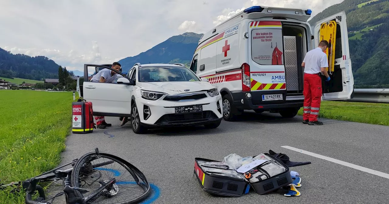 60-jähriger Radfahrer in Aschau frontal von Pkw erfasst und schwer verletzt