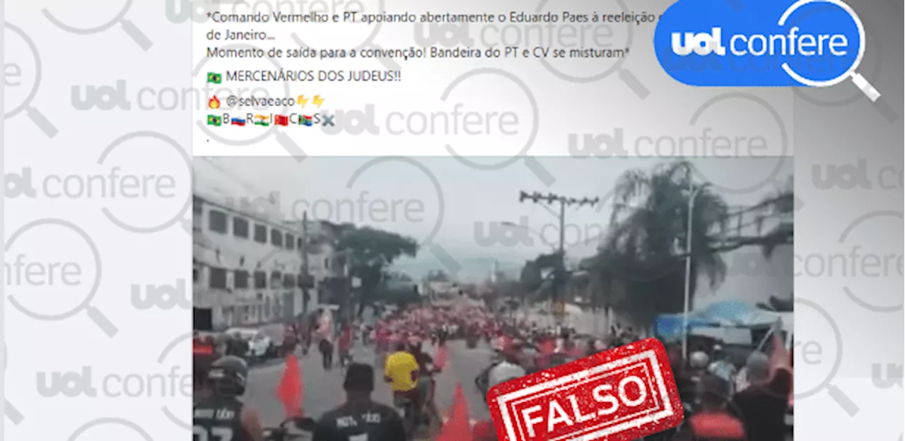 É falso que vídeo mostre apoio do Comando Vermelho a Eduardo Paes