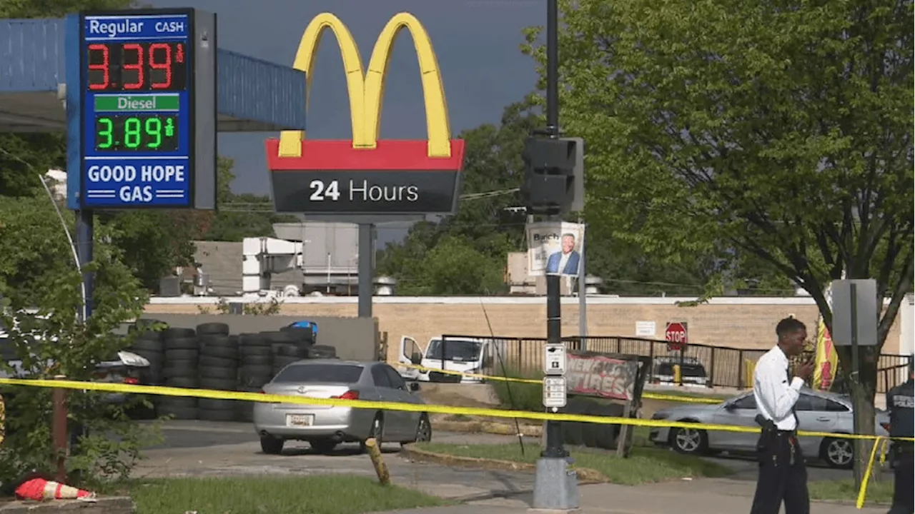 Man shot, killed by police after crashing into SE DC McDonald's, grabbing officer's gun