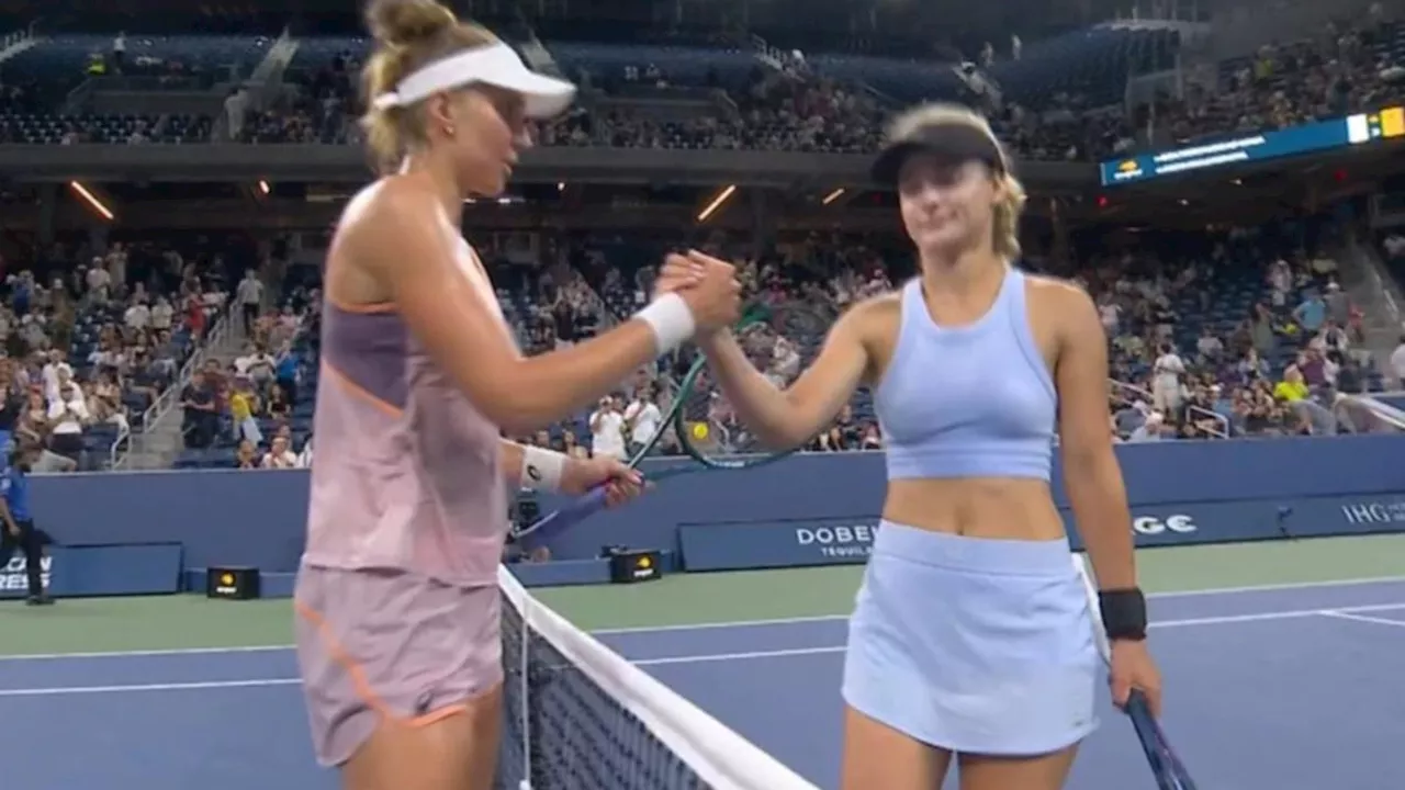 Anna Kalinskaya and Beatriz Haddad Maia share frosty handshake after video review farce