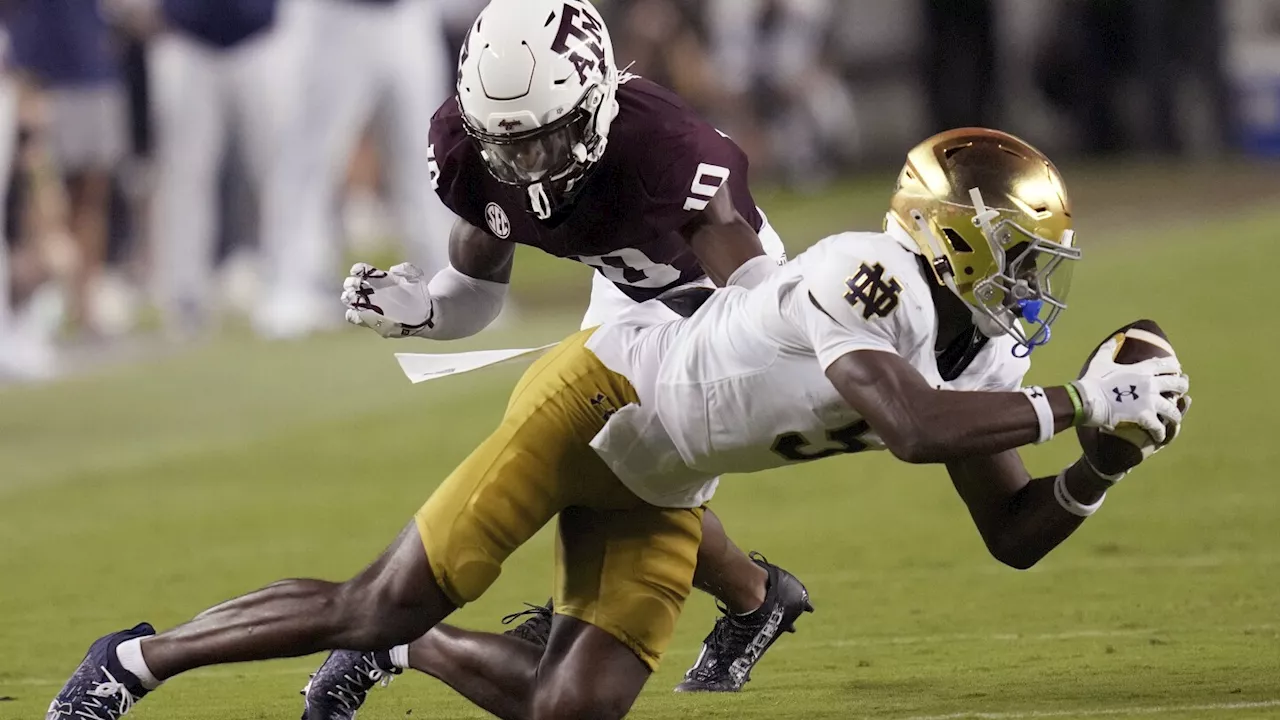 No. 7 Notre Dame pulls away late to beat No. 20 Texas A&M 23-13