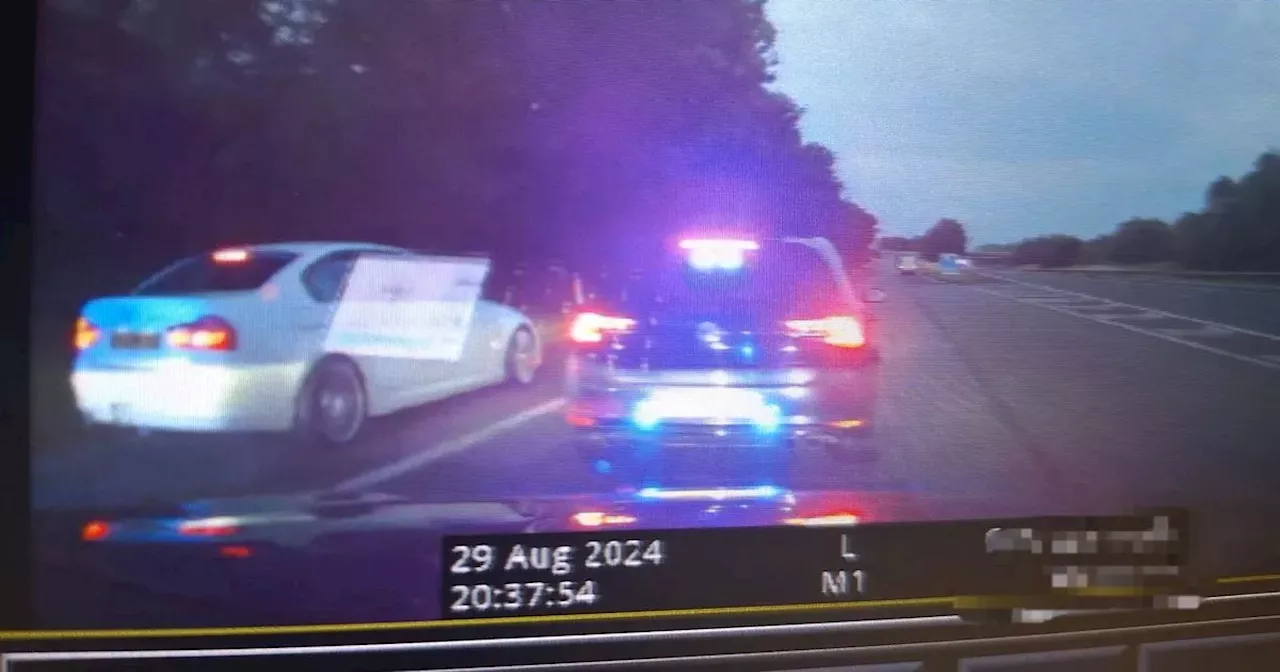 Man banned from driving for seven years arrested after police stop BMW on M1