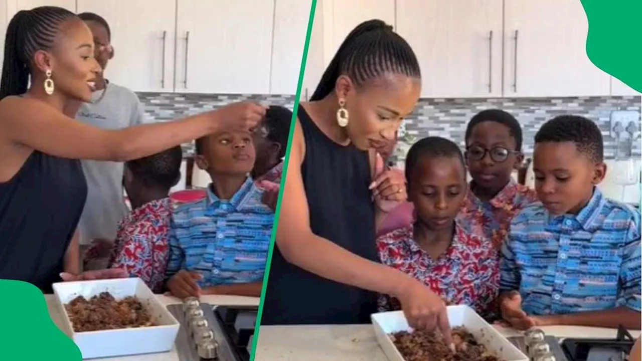 Woman’s 7 Kids Try Eating Sheep’s Head for 1st Time in TikTok Video and Leaves Mzansi Nostalgic