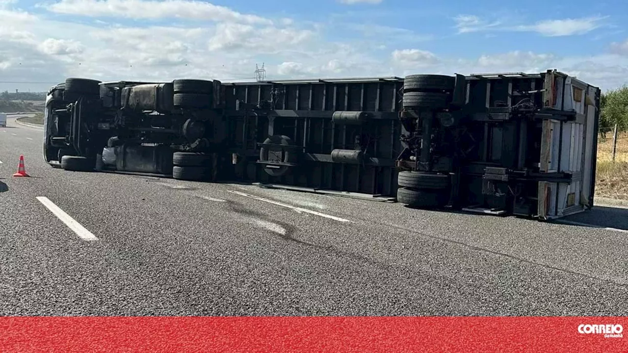 Camião tombado condiciona trânsito na A1 em Santarém