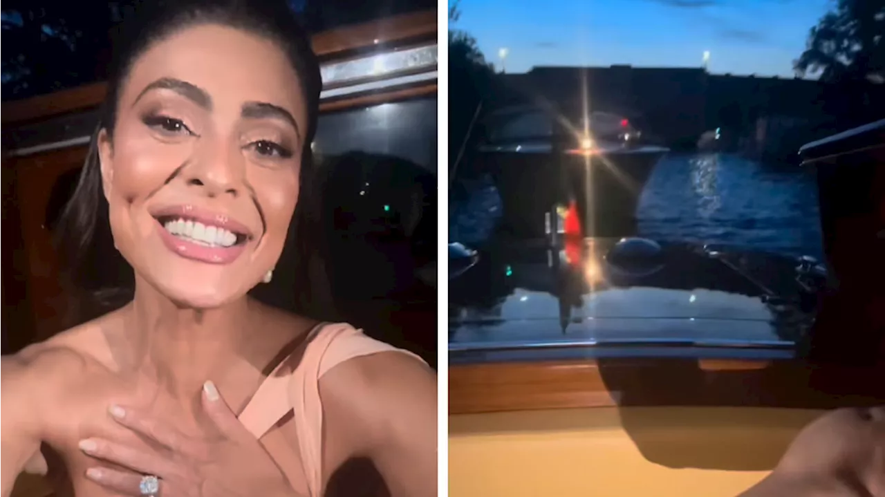 Perrengue chique: Juliana Paes fica presa em engarrafamento de barcos em Veneza