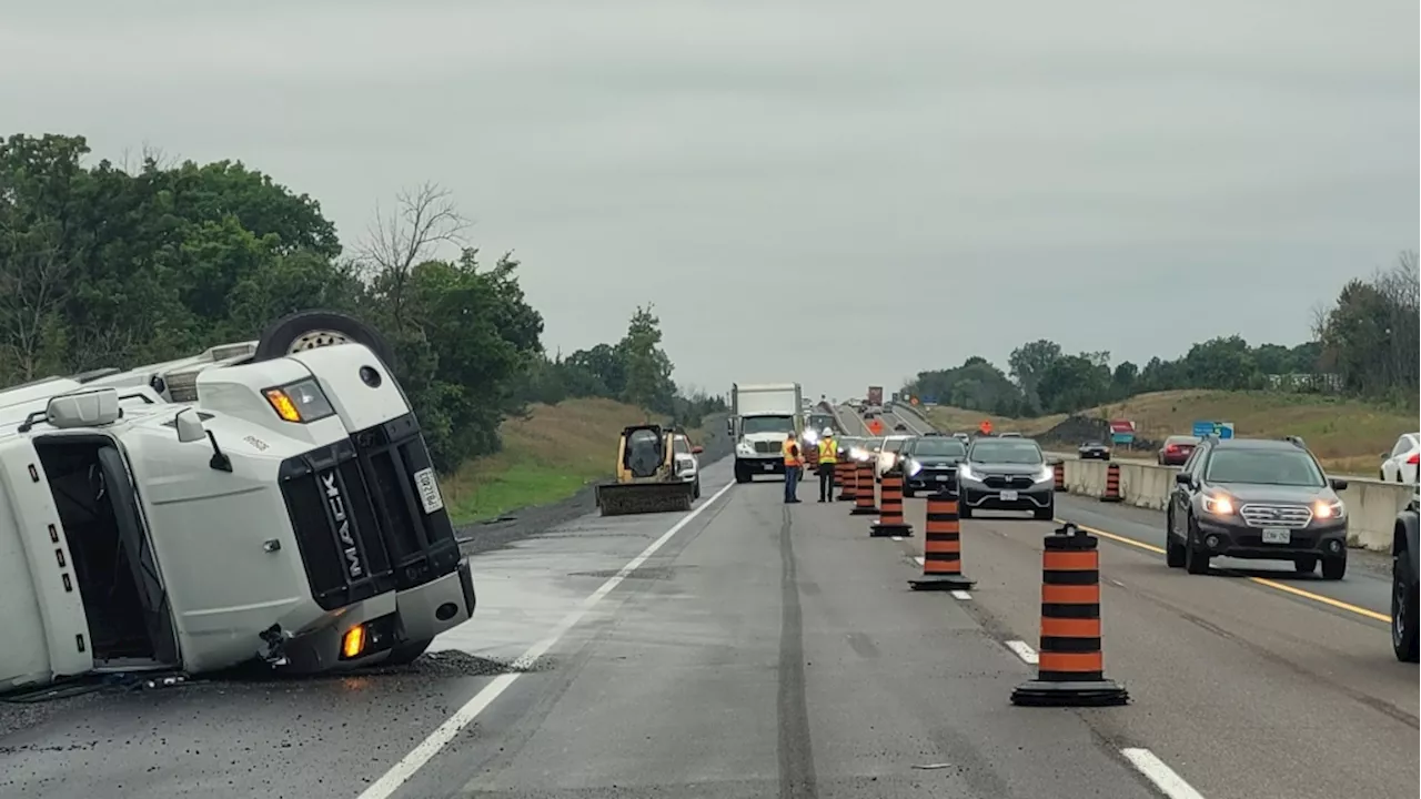 Police charge 18 drivers for filming crash site on Hwy. 401